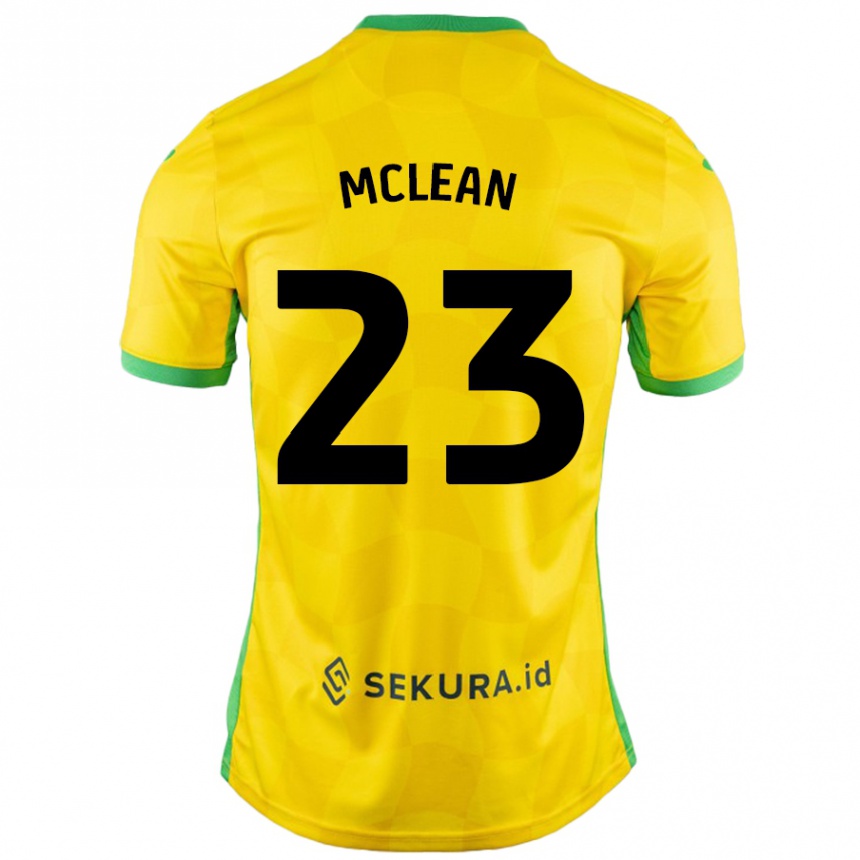 Men Football Kenny Mclean #23 Yellow Green Home Jersey 2024/25 T-Shirt Australia