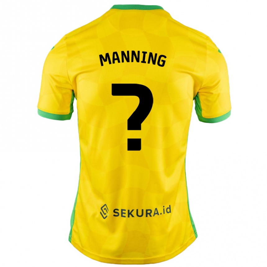 Men Football Adian Manning #0 Yellow Green Home Jersey 2024/25 T-Shirt Australia