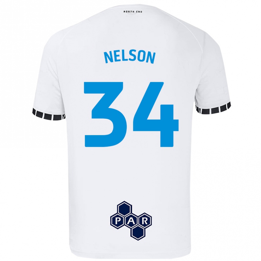 Men Football Kitt Nelson #34 White Home Jersey 2024/25 T-Shirt Australia