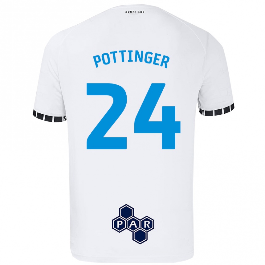 Men Football Kaya Pottinger #24 White Home Jersey 2024/25 T-Shirt Australia