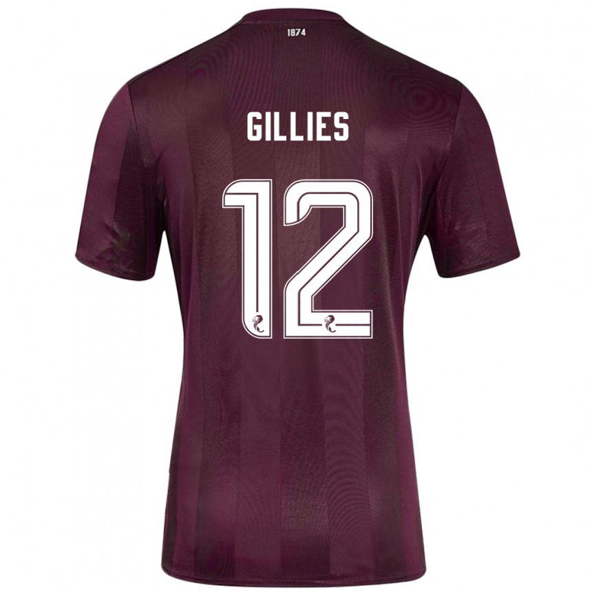 Men Football Matthew Gillies #12 Burgundy Home Jersey 2024/25 T-Shirt Australia