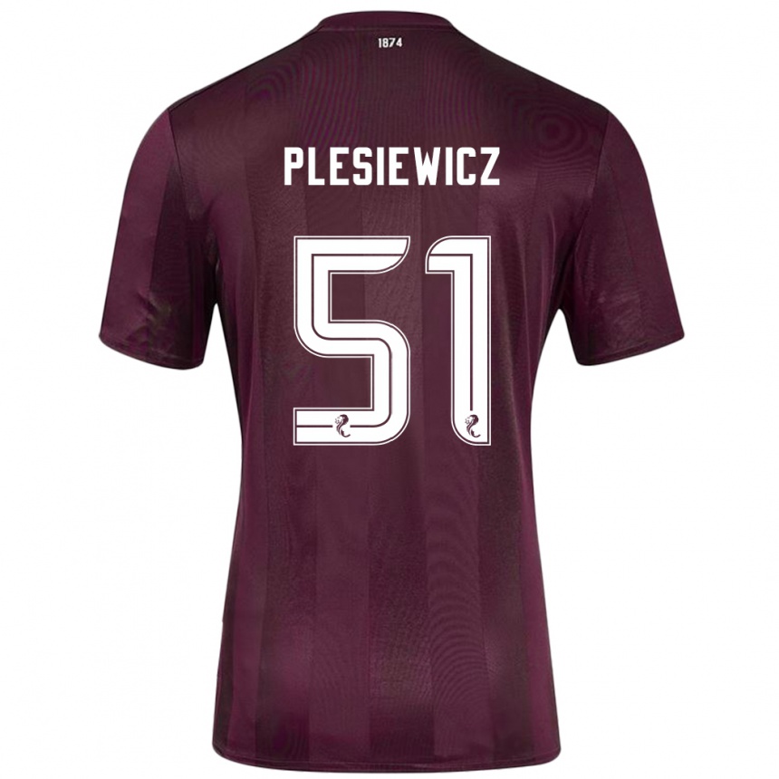 Men Football Szymon Plesiewicz #51 Burgundy Home Jersey 2024/25 T-Shirt Australia