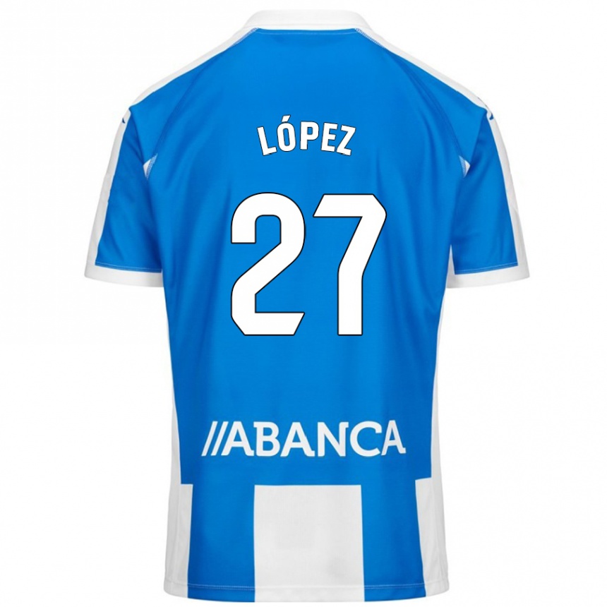 Men Football Rubén López #27 Blue White Home Jersey 2024/25 T-Shirt Australia