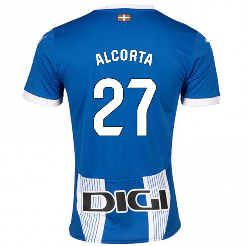 Men Football Alaitz Alcorta #27 Blue Home Jersey 2024/25 T-Shirt Australia