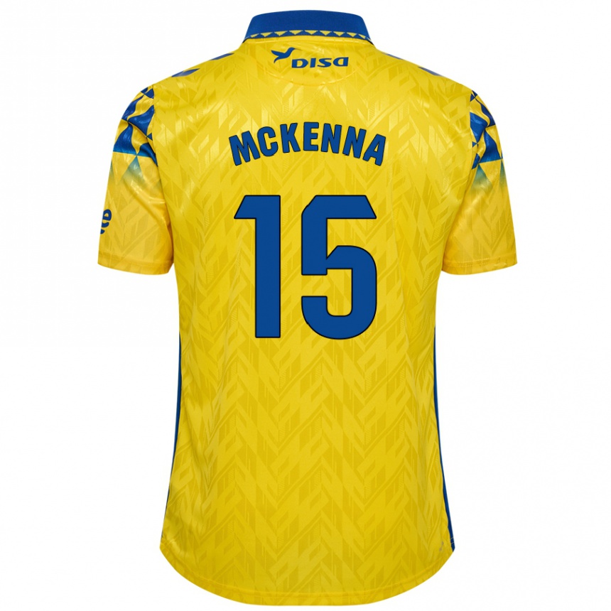 Men Football Scott Mckenna #15 Yellow Blue Home Jersey 2024/25 T-Shirt Australia