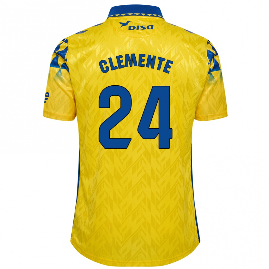 Men Football Enrique Clemente #24 Yellow Blue Home Jersey 2024/25 T-Shirt Australia