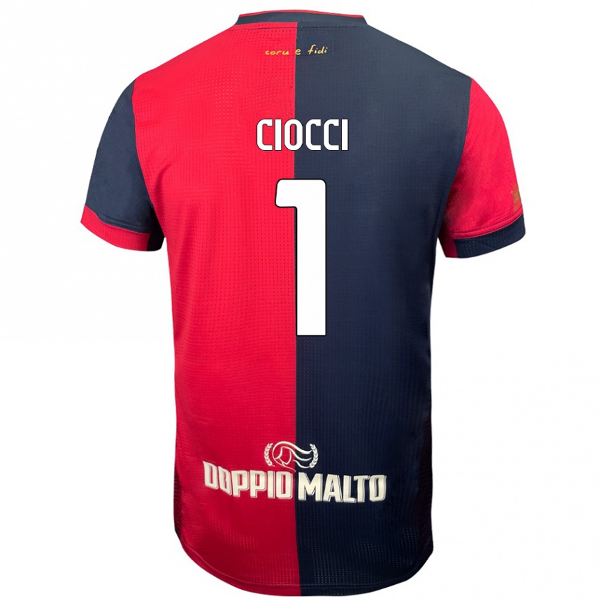 Men Football Giuseppe Ciocci #1 Red Darker Blue Home Jersey 2024/25 T-Shirt Australia