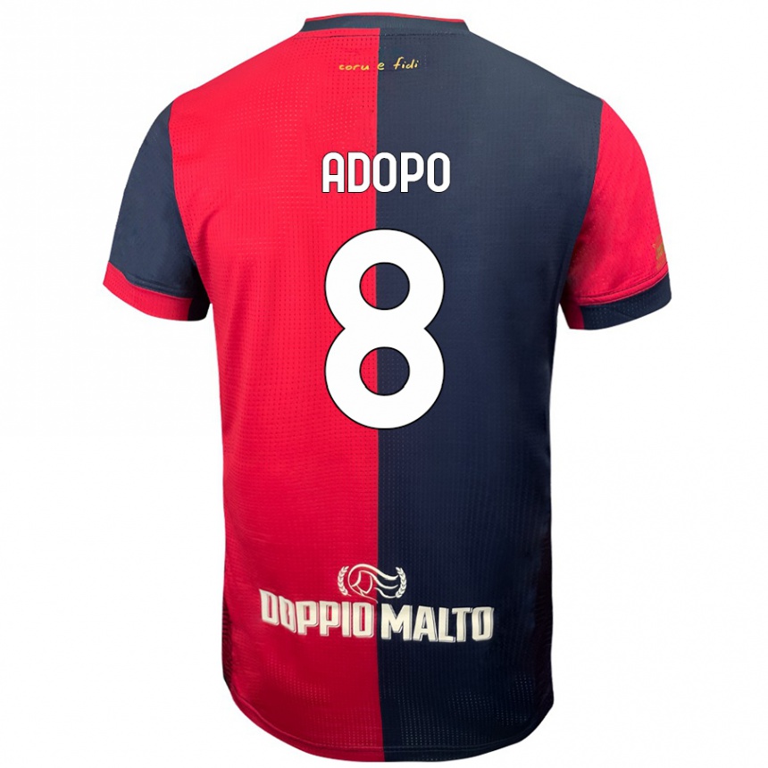 Men Football Michel Adopo #8 Red Darker Blue Home Jersey 2024/25 T-Shirt Australia