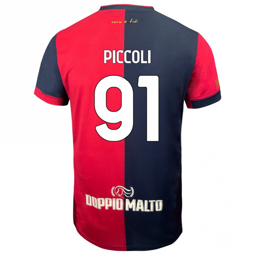 Men Football Roberto Piccoli #91 Red Darker Blue Home Jersey 2024/25 T-Shirt Australia