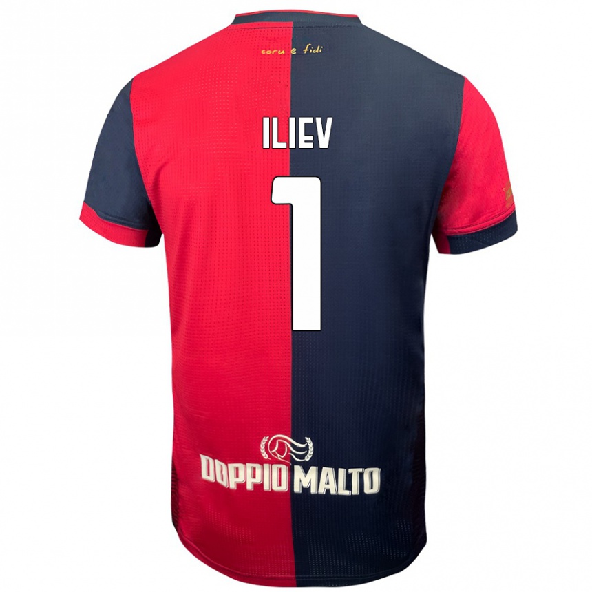 Men Football Velizar-Iliya Iliev #1 Red Darker Blue Home Jersey 2024/25 T-Shirt Australia