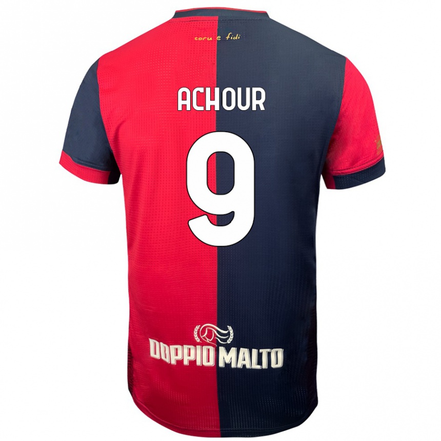 Men Football Sofiane Achour #9 Red Darker Blue Home Jersey 2024/25 T-Shirt Australia