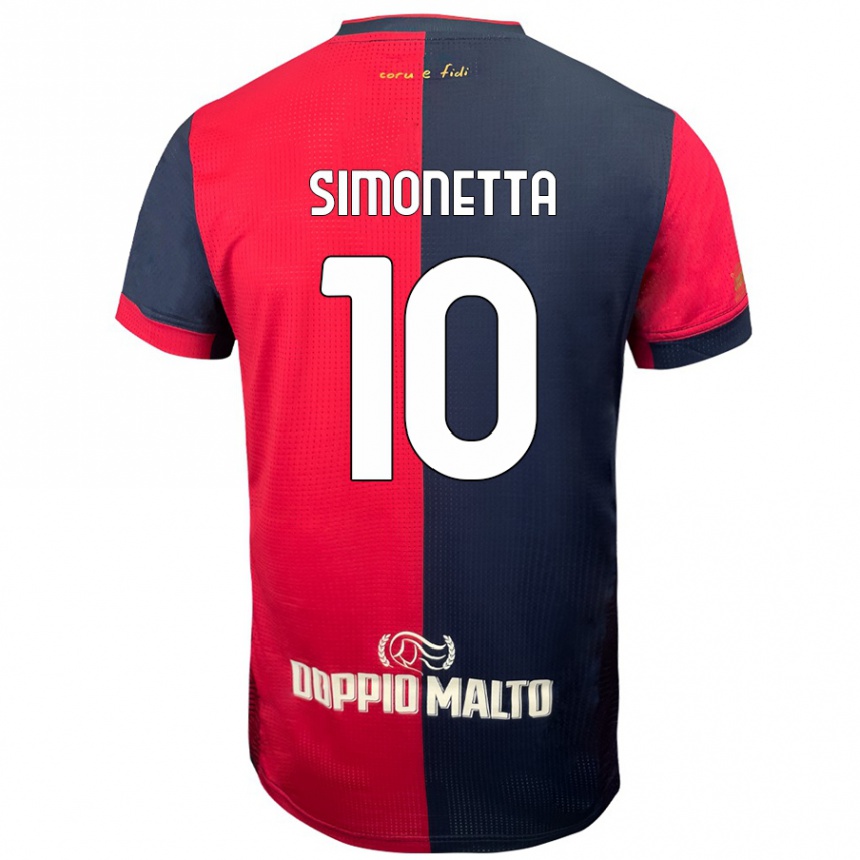 Men Football Jacopo Simonetta #10 Red Darker Blue Home Jersey 2024/25 T-Shirt Australia