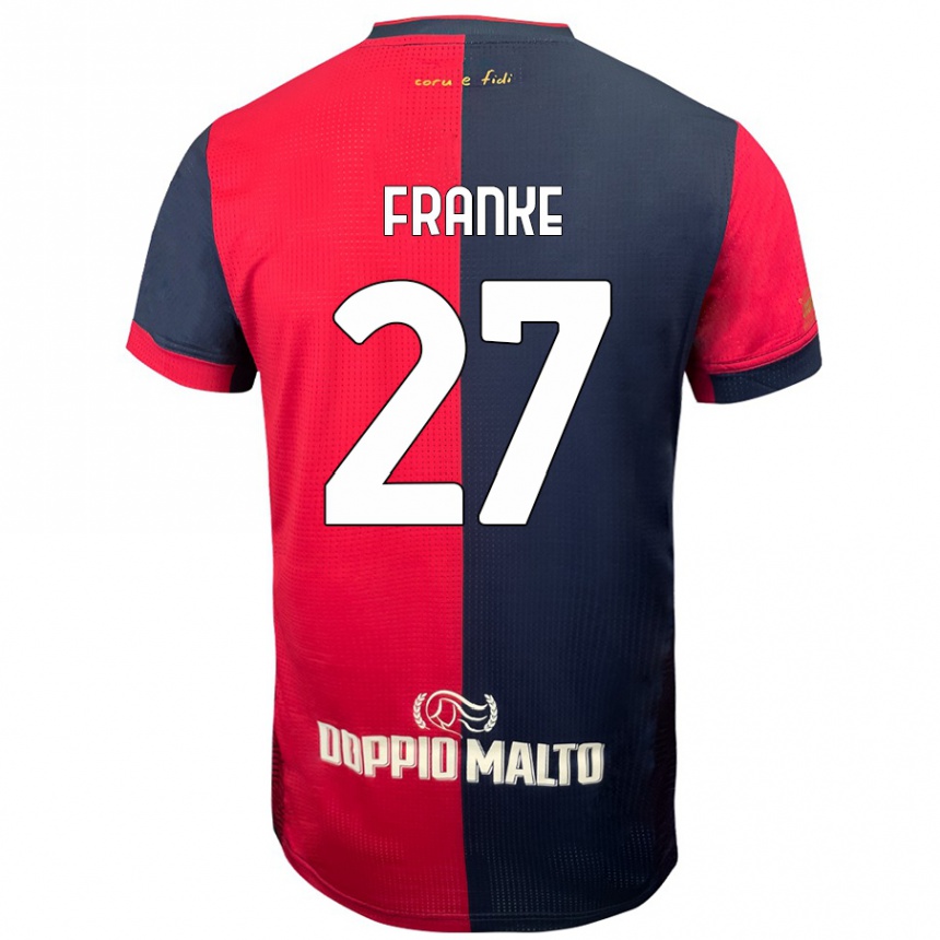 Men Football Antoni Franke #27 Red Darker Blue Home Jersey 2024/25 T-Shirt Australia