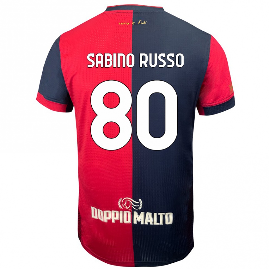 Men Football Alessandro Sabino Russo #80 Red Darker Blue Home Jersey 2024/25 T-Shirt Australia