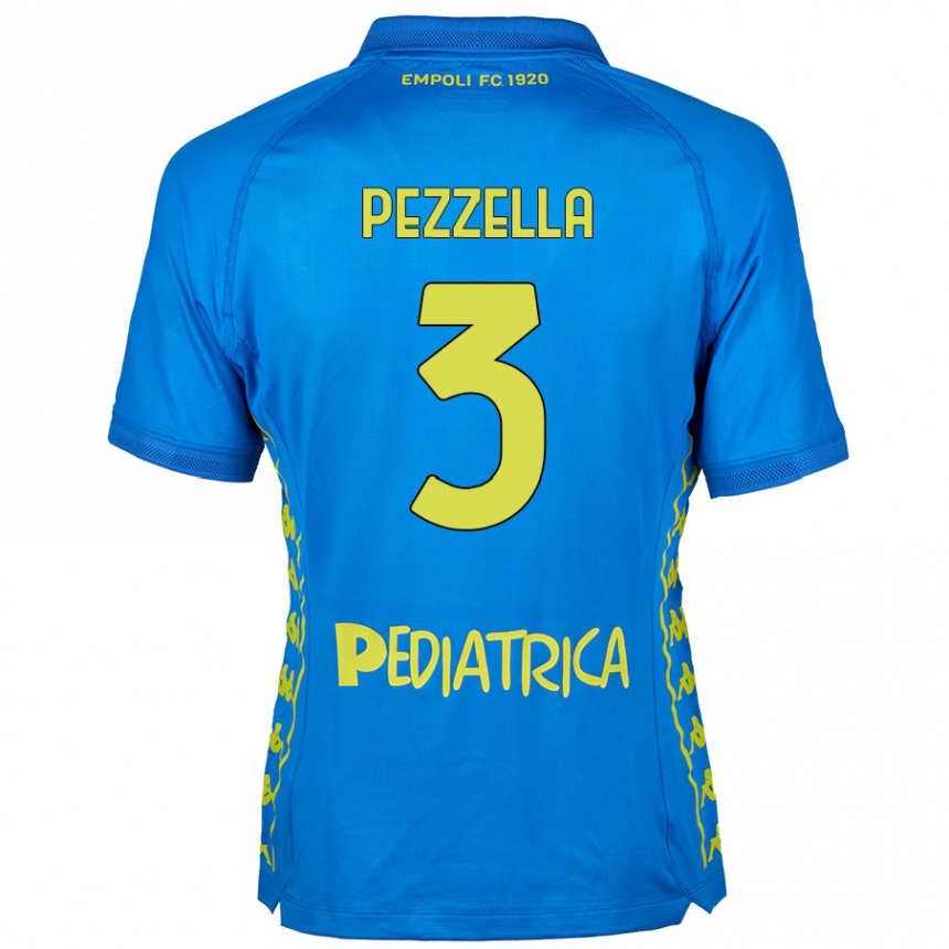 Men Football Giuseppe Pezzella #3 Blue Home Jersey 2024/25 T-Shirt Australia