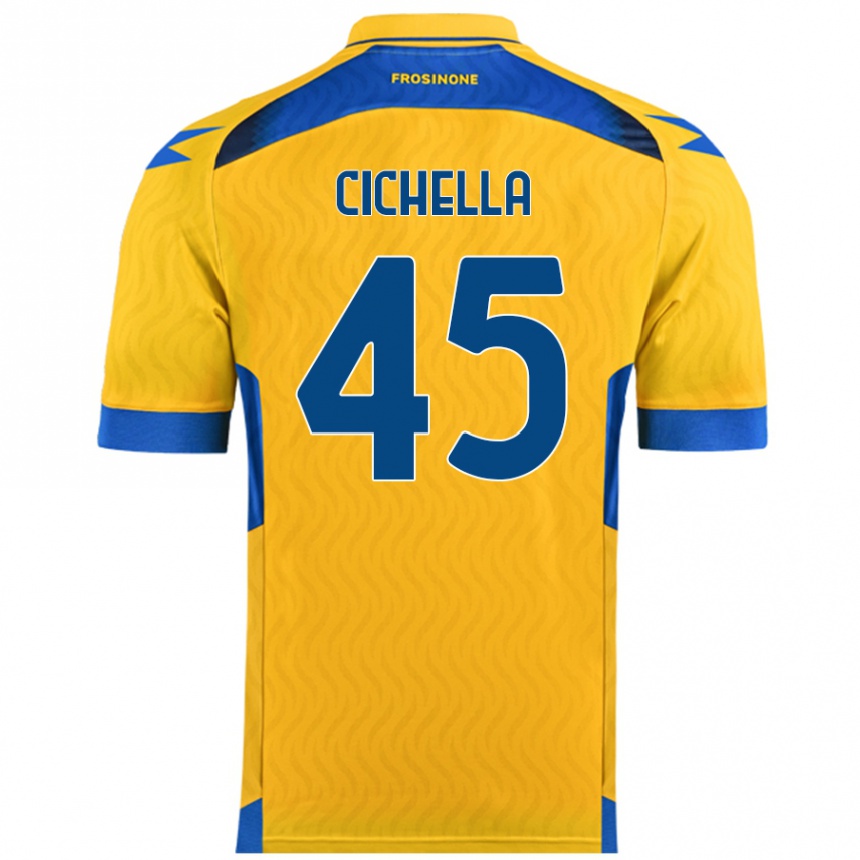 Men Football Matteo Cichella #45 Yellow Home Jersey 2024/25 T-Shirt Australia