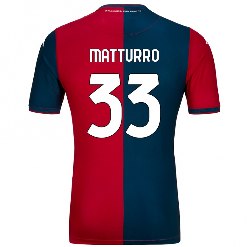 Men Football Alan Matturro #33 Red Dark Blue Home Jersey 2024/25 T-Shirt Australia