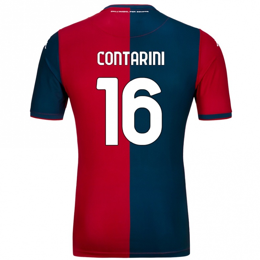 Men Football Jacopo Contarini #16 Red Dark Blue Home Jersey 2024/25 T-Shirt Australia