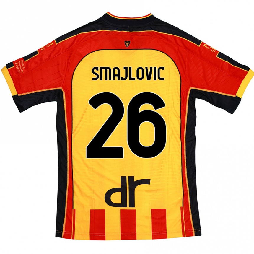 Men Football Zinedin Smajlovic #26 Yellow Red Home Jersey 2024/25 T-Shirt Australia