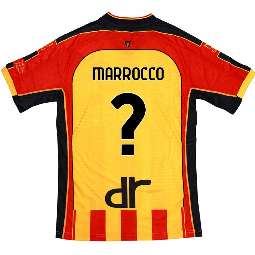 Men Football Iacopo Marrocco #0 Yellow Red Home Jersey 2024/25 T-Shirt Australia