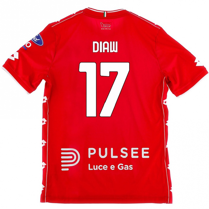 Men Football Davide Diaw #17 Red White Home Jersey 2024/25 T-Shirt Australia