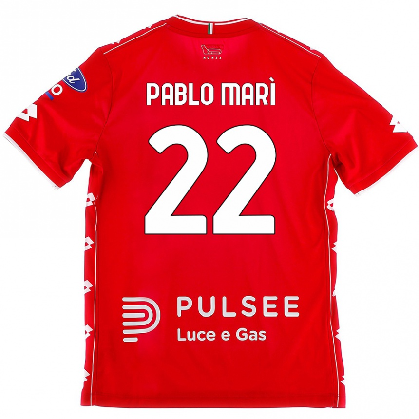 Men Football Pablo Marí #22 Red White Home Jersey 2024/25 T-Shirt Australia