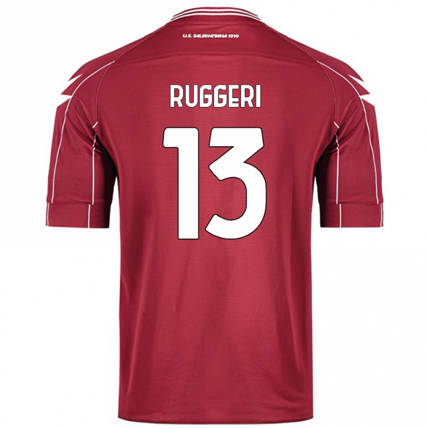 Men Football Fabio Ruggeri #13 Burgundy Home Jersey 2024/25 T-Shirt Australia