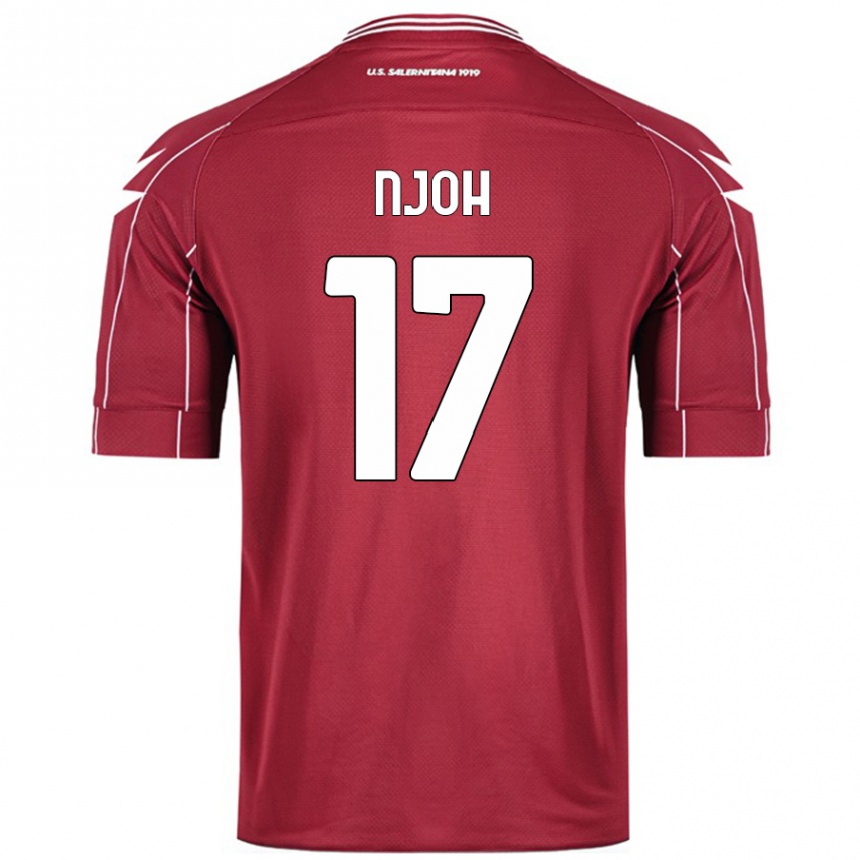 Men Football Lilian Njoh #17 Burgundy Home Jersey 2024/25 T-Shirt Australia