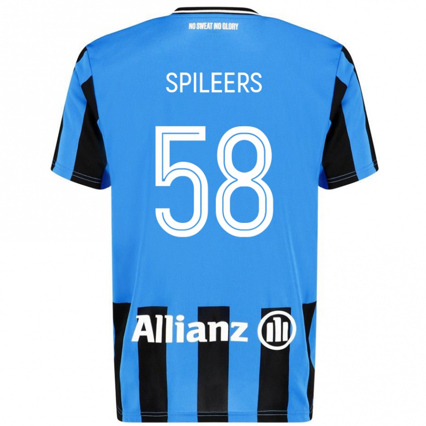 Men Football Jorne Spileers #58 Sky Blue Black Home Jersey 2024/25 T-Shirt Australia