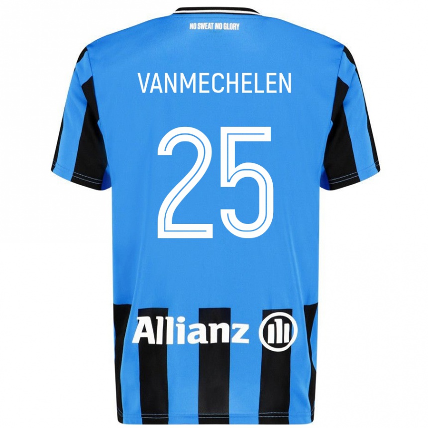 Men Football Davinia Vanmechelen #25 Sky Blue Black Home Jersey 2024/25 T-Shirt Australia