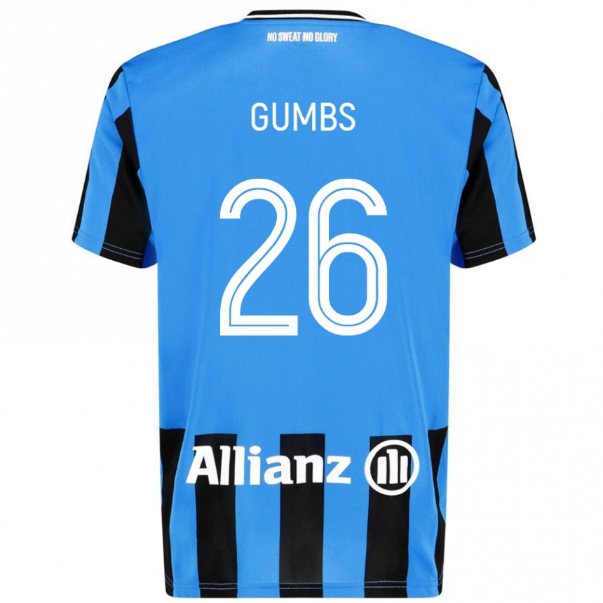 Men Football Aisse Gumbs #26 Sky Blue Black Home Jersey 2024/25 T-Shirt Australia