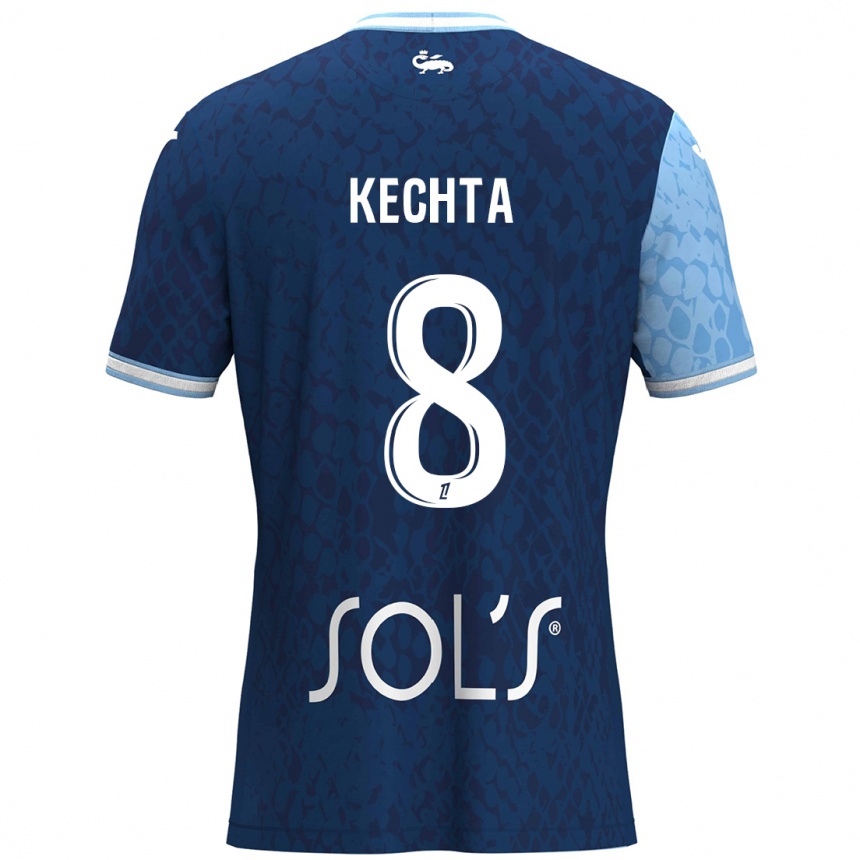 Men Football Yassine Kechta #8 Sky Blue Dark Blue Home Jersey 2024/25 T-Shirt Australia