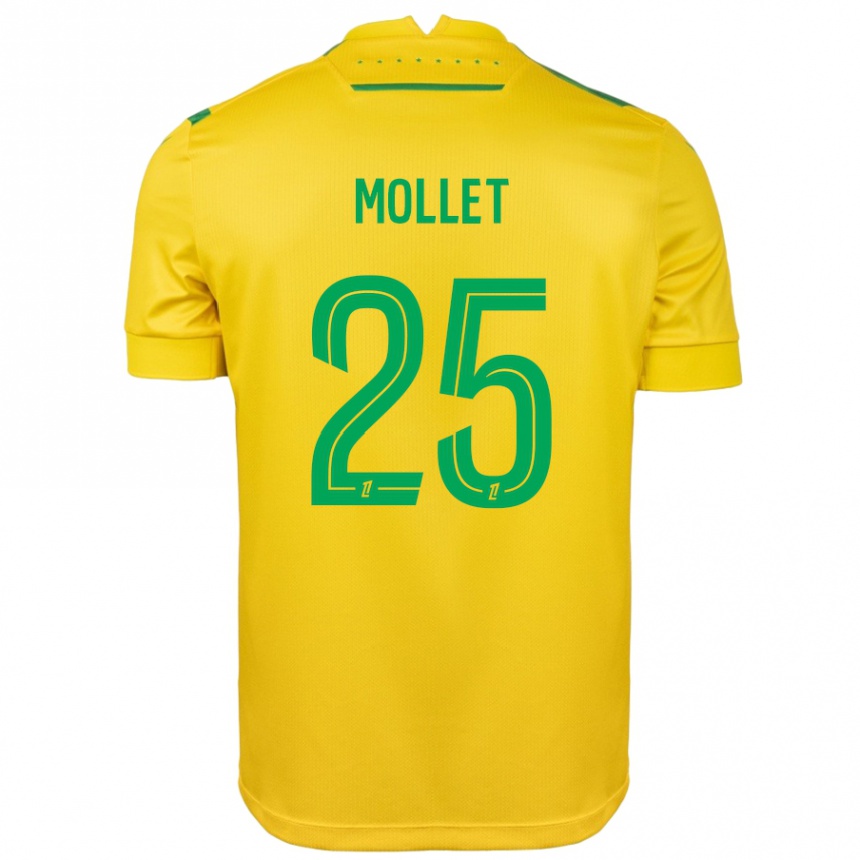 Men Football Florent Mollet #25 Yellow Green Home Jersey 2024/25 T-Shirt Australia