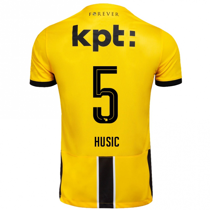 Men Football Anel Husic #5 Yellow Black Home Jersey 2024/25 T-Shirt Australia