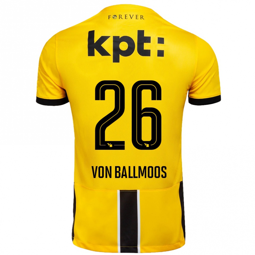 Men Football David Von Ballmoos #26 Yellow Black Home Jersey 2024/25 T-Shirt Australia