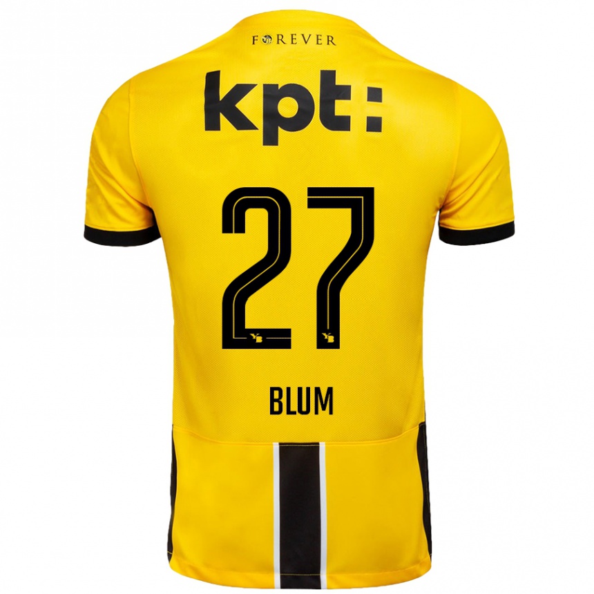 Men Football Lewin Blum #27 Yellow Black Home Jersey 2024/25 T-Shirt Australia