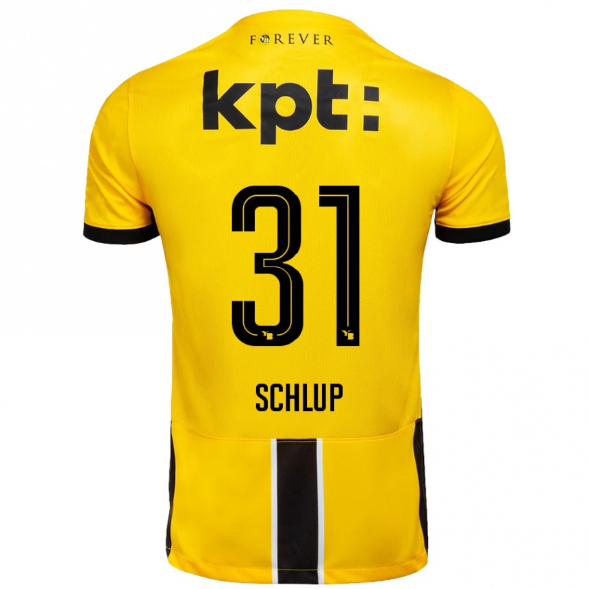 Men Football Giulia Schlup #31 Yellow Black Home Jersey 2024/25 T-Shirt Australia