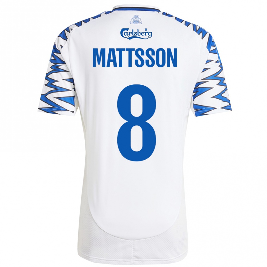 Men Football Magnus Mattsson #8 White Sky Blue Home Jersey 2024/25 T-Shirt Australia