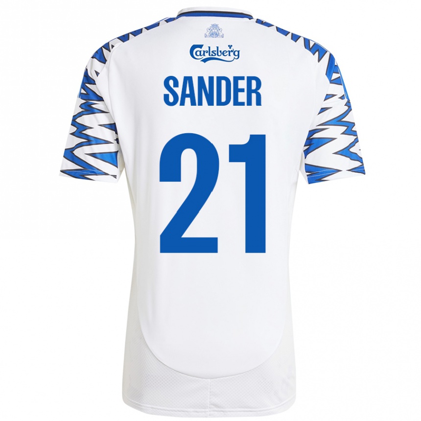 Men Football Theo Sander #21 White Sky Blue Home Jersey 2024/25 T-Shirt Australia