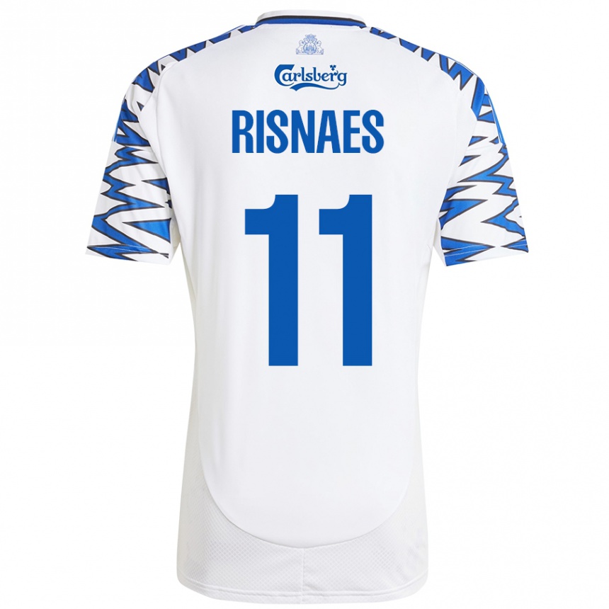 Men Football Roberto Risnaes #11 White Sky Blue Home Jersey 2024/25 T-Shirt Australia