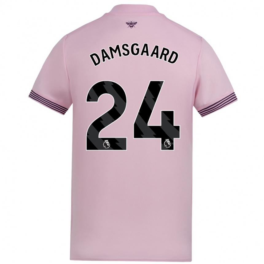 Men Football Mikkel Damsgaard #24 Pink Away Jersey 2024/25 T-Shirt Australia