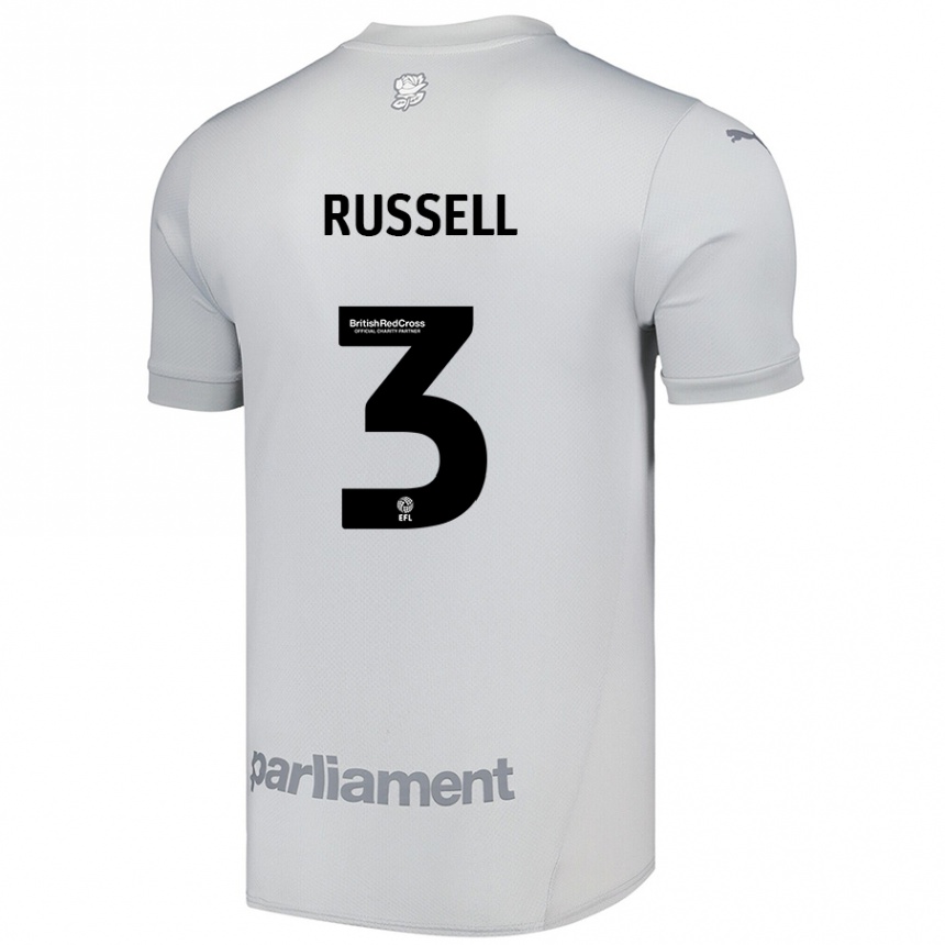 Men Football Jon Russell #3 Silver Gray Away Jersey 2024/25 T-Shirt Australia