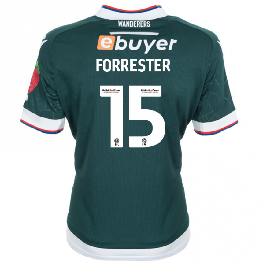 Men Football Will Forrester #15 Dark Green Away Jersey 2024/25 T-Shirt Australia