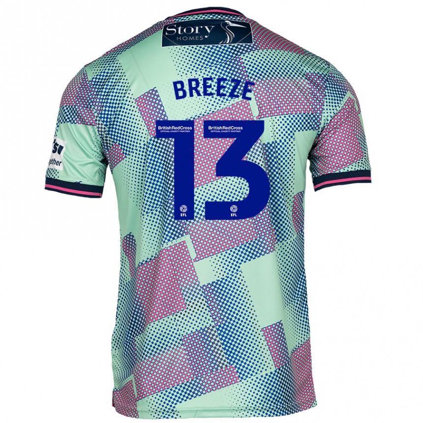 Men Football Gabriel Breeze #13 Green Away Jersey 2024/25 T-Shirt Australia