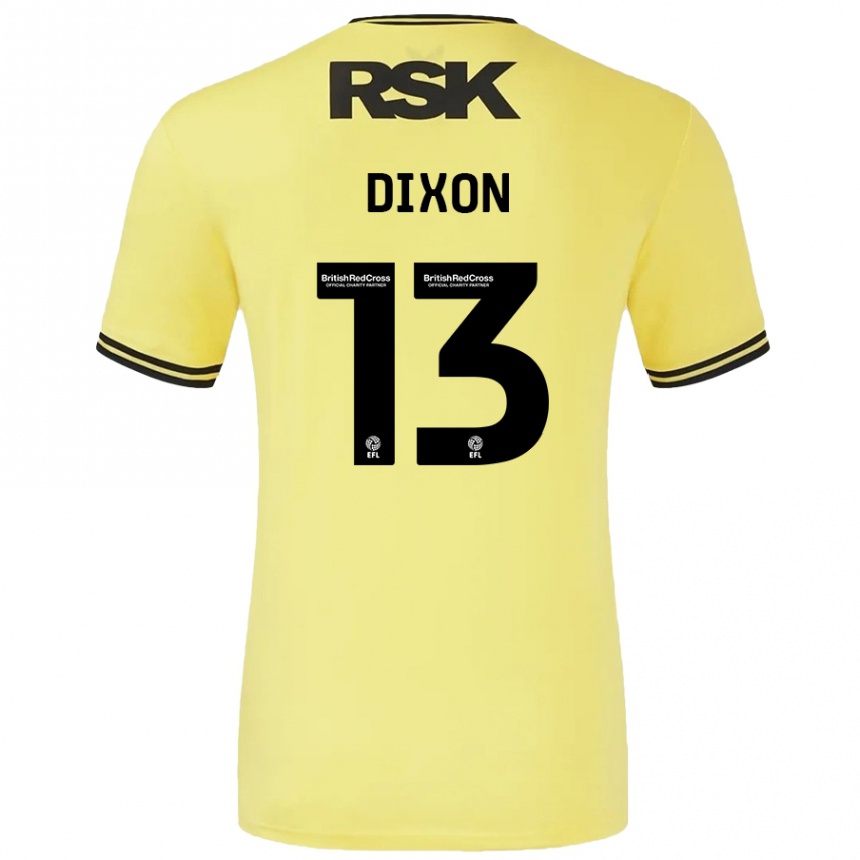 Men Football Kaheim Dixon #13 Yellow Black Away Jersey 2024/25 T-Shirt Australia