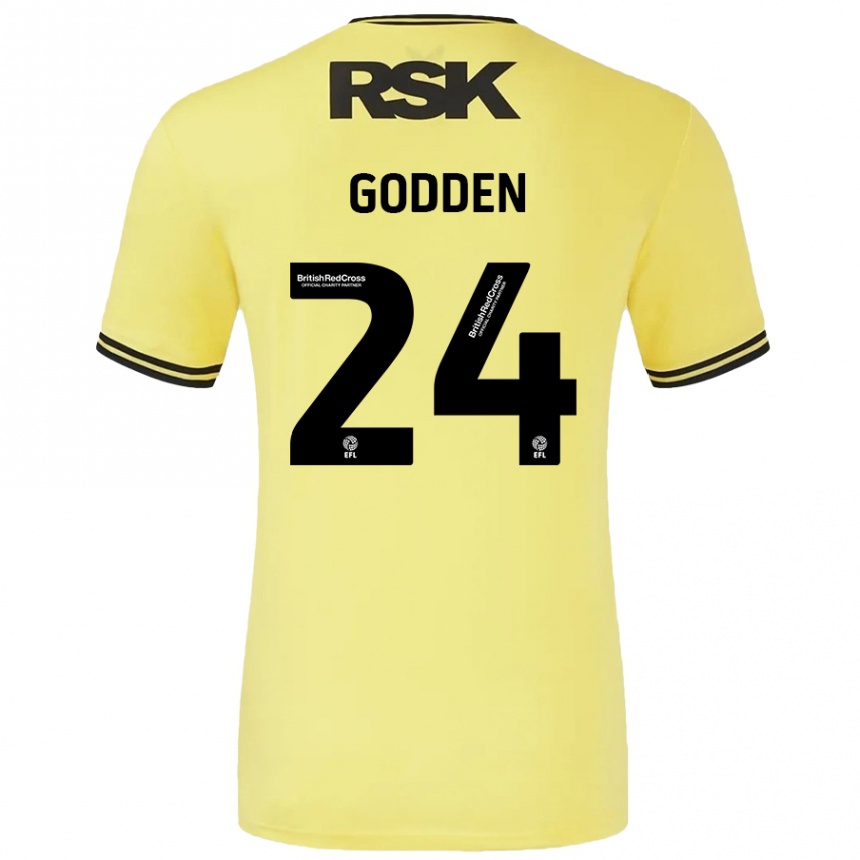 Men Football Matt Godden #24 Yellow Black Away Jersey 2024/25 T-Shirt Australia