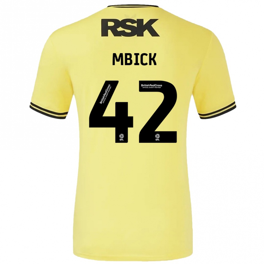 Men Football Micah Mbick #42 Yellow Black Away Jersey 2024/25 T-Shirt Australia