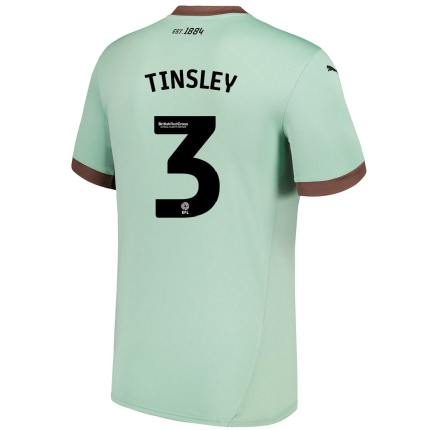 Men Football Megan Tinsley #3 Pale Green Away Jersey 2024/25 T-Shirt Australia