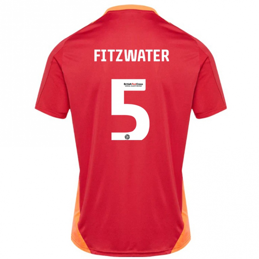 Men Football Jack Fitzwater #5 Blue Off White Away Jersey 2024/25 T-Shirt Australia