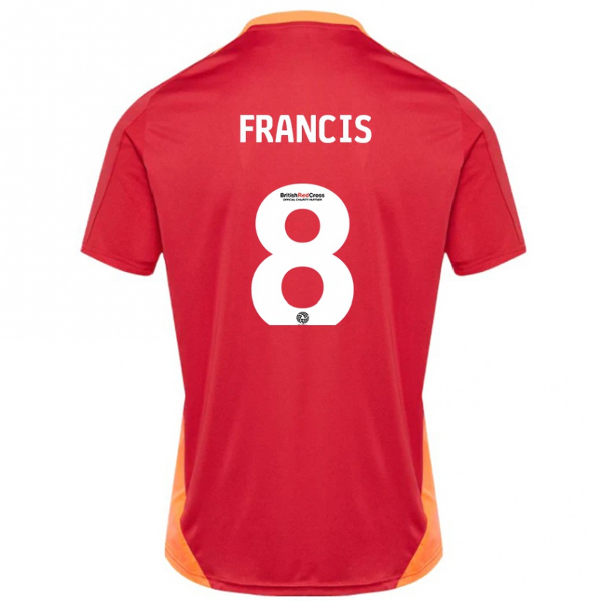 Men Football Ed Francis #8 Blue Off White Away Jersey 2024/25 T-Shirt Australia